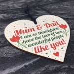 Mum And Dad Joint Gifts Wood Heart Birthday Christmas Thank You 
