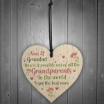 Nan Grandad Present Wood Heart Birthday Christmas Ornament Gift