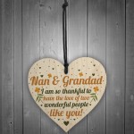 Birthday Christmas Gift For Nan And Grandad Wood Heart Thank You