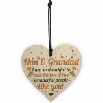 Birthday Christmas Gift For Nan And Grandad Wood Heart Thank You