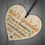 Birthday Christmas Gift For Nan And Grandad Wood Heart Thank You