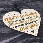 Birthday Christmas Gift For Nan And Grandad Wood Heart Thank You
