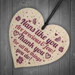 Thank You Birthday Christmas Gift For Nan Wooden Heart Nan