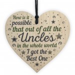 Uncle Gifts For Birthday Christmas Wooden Heart Uncle Ornament 