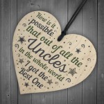 Uncle Gifts For Birthday Christmas Wooden Heart Uncle Ornament 