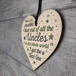 Uncle Gifts For Birthday Christmas Wooden Heart Uncle Ornament 