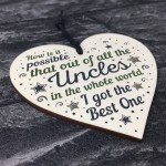 Uncle Gifts For Birthday Christmas Wooden Heart Uncle Ornament 