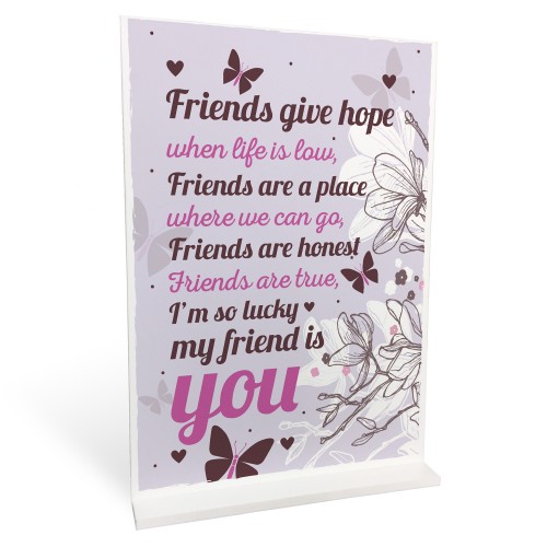 Best Friend Keepsake Friendship Sign Thank You Gift Novelty Sign