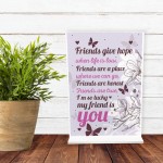 Best Friend Keepsake Friendship Sign Thank You Gift Novelty Sign