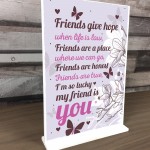 Best Friend Keepsake Friendship Sign Thank You Gift Novelty Sign