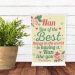 Nan Birthday Christmas Gifts Standing Plaque Gift Home Sign