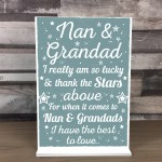 Best Nan And Grandad Gift Home Standing Plaque Grandparent Sign 