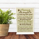 Gifts For Nan Standing Plaque Grandparent Gift Keepsake