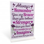 Stronger Inspirational Standing Plaque Friendship Birthday Gifts