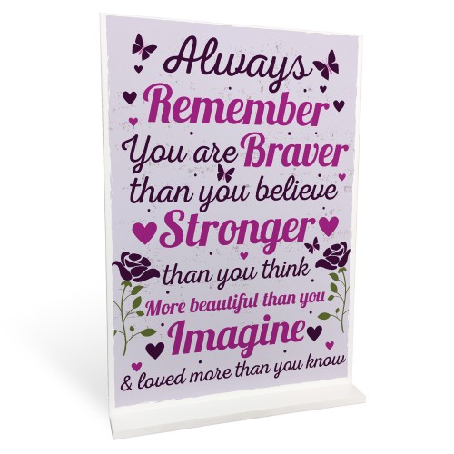 Stronger Inspirational Standing Plaque Friendship Birthday Gifts