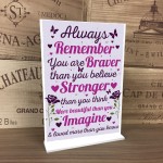 Stronger Inspirational Standing Plaque Friendship Birthday Gifts