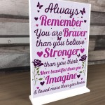 Stronger Inspirational Standing Plaque Friendship Birthday Gifts