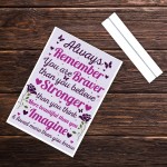 Stronger Inspirational Standing Plaque Friendship Birthday Gifts