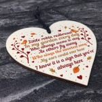 Memorial Robin Sign Christmas Bauble Wood Heart In Memory Plaque