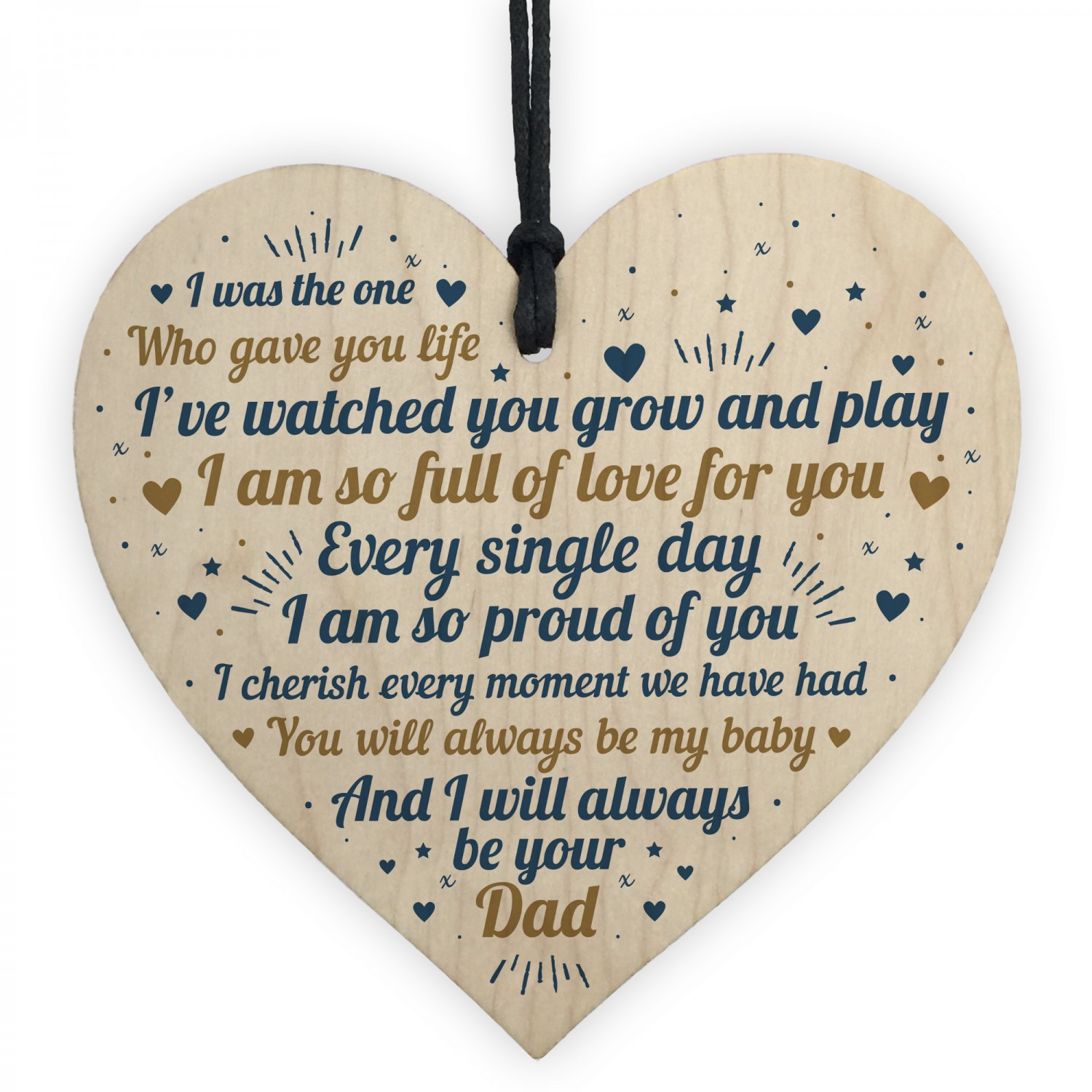 Handmade Daughter Son Gifts From Dad Wooden Heart Sign Keepsake