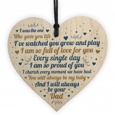 Handmade Daughter Son Gifts From Dad Wooden Heart Sign Keepsake