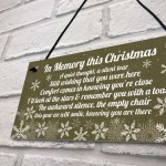 Memorial Christmas Plaque In Memory Of Mum Dad Nan Grandad Gifts