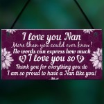 Birthday Christmas Gift For Nan Plaques Special Thank You Gifts 