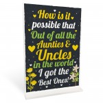 Auntie Uncle Christmas Gift Ideas Standing Plaque Thank You Gift