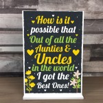 Auntie Uncle Christmas Gift Ideas Standing Plaque Thank You Gift