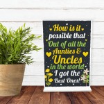 Auntie Uncle Christmas Gift Ideas Standing Plaque Thank You Gift