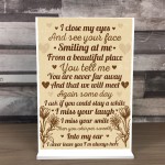 Memorial Standing Plaque Rememberance Christmas Gift For Mum Dad