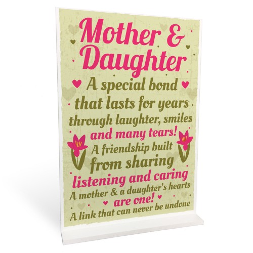 Mother Daughter Keepsake Gift For Mum Birthday Ornament Sign