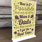 Mum And Dad Sign Ornament Keepsake Birthday Christmas Gift