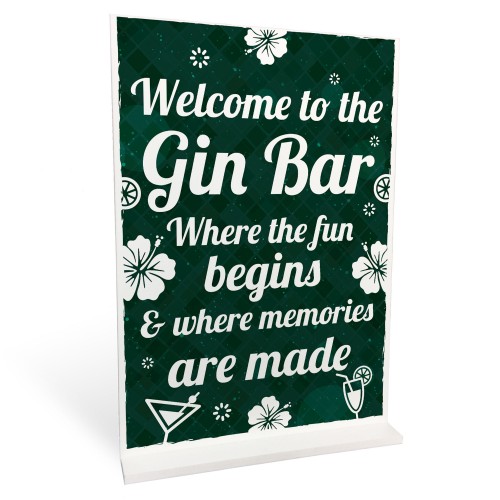 Gin Bar Signs For Home Bar Welcome Bar Pub Gin & Tonic Plaque