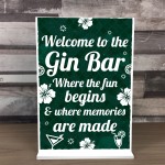 Gin Bar Signs For Home Bar Welcome Bar Pub Gin & Tonic Plaque