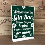Gin Bar Signs For Home Bar Welcome Bar Pub Gin & Tonic Plaque