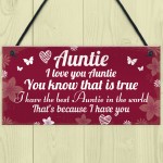 Auntie Hanging Plaques Auntie Decoration Birthday Christmas Gift