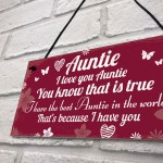 Auntie Hanging Plaques Auntie Decoration Birthday Christmas Gift