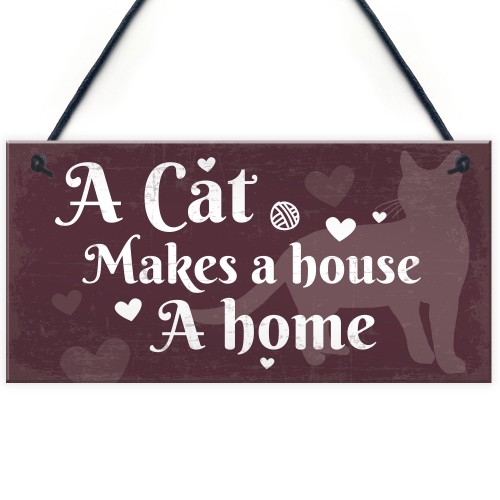 Shabby Chic Funny Home Cat Kitten House Hanging Plaque Pet Sign