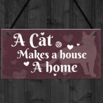 Shabby Chic Funny Home Cat Kitten House Hanging Plaque Pet Sign