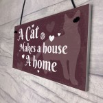 Shabby Chic Funny Home Cat Kitten House Hanging Plaque Pet Sign