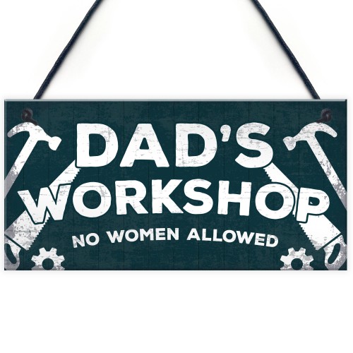 Dad's Workshop Funny Man Cave Sign Dad Gifts For Christmas 