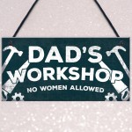Dad's Workshop Funny Man Cave Sign Dad Gifts For Christmas 