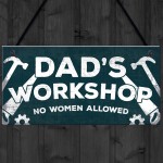 Dad's Workshop Funny Man Cave Sign Dad Gifts For Christmas 