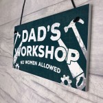 Dad's Workshop Funny Man Cave Sign Dad Gifts For Christmas 