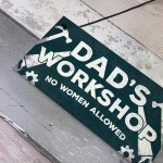 Dad's Workshop Funny Man Cave Sign Dad Gifts For Christmas 