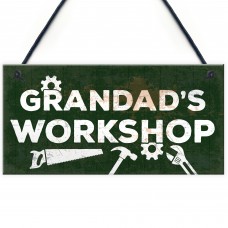 Grandads Workshop Funny Man Cave Sign Dad Gifts For Christmas 