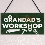 Grandads Workshop Funny Man Cave Sign Dad Gifts For Christmas 