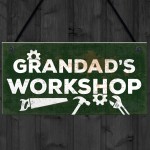 Grandads Workshop Funny Man Cave Sign Dad Gifts For Christmas 