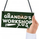 Grandads Workshop Funny Man Cave Sign Dad Gifts For Christmas 